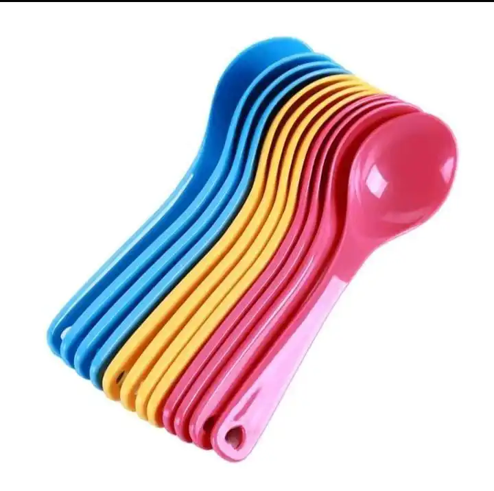 12-Piece Assorted Coloured Baby Spoons BPA-Free Plastic Portable Feeding Utensils Safe Lightweight Durable Easy-to-Clean Infant Toddler Feeding Set PER DOZEN