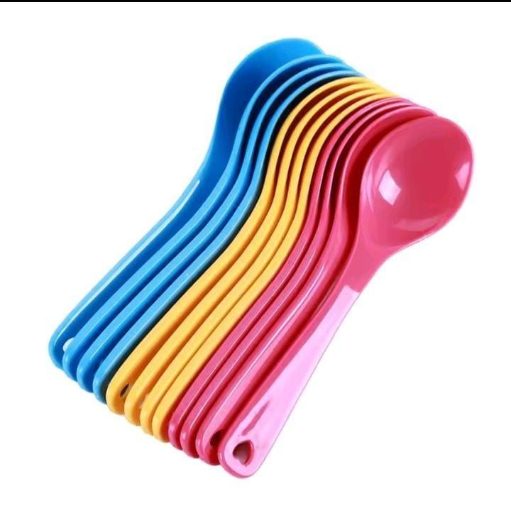 12-Piece Assorted Coloured Baby Spoons BPA-Free Plastic Portable Feeding Utensils Safe Lightweight Durable Easy-to-Clean Infant Toddler Feeding Set PER DOZEN