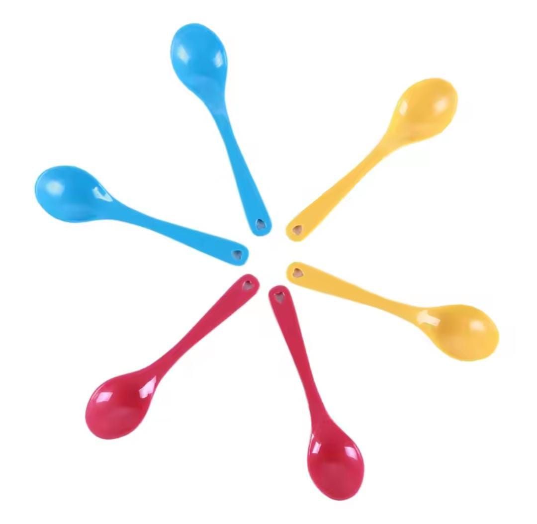 12-Piece Assorted Coloured Baby Spoons BPA-Free Plastic Portable Feeding Utensils Safe Lightweight Durable Easy-to-Clean Infant Toddler Feeding Set PER DOZEN