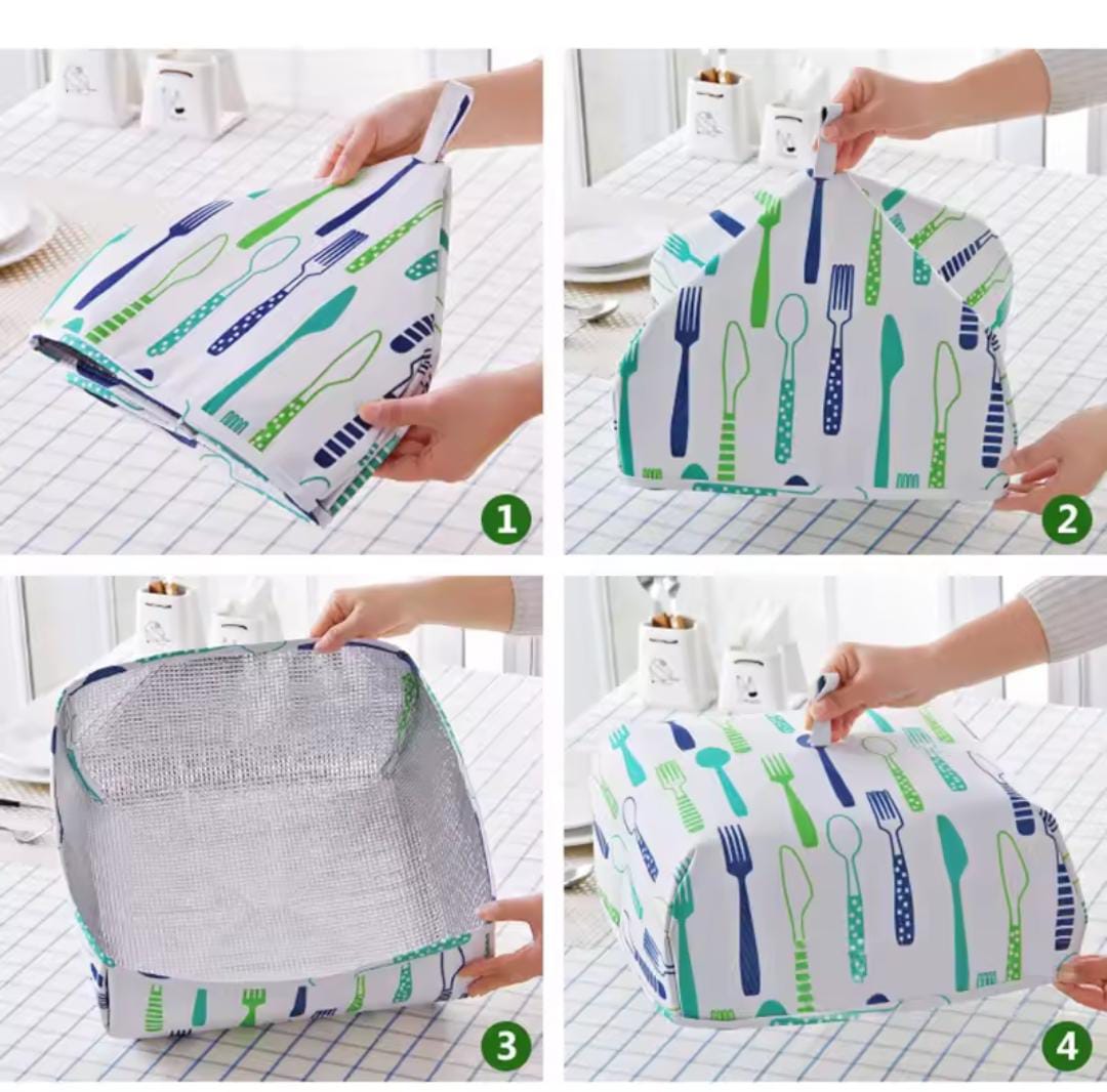 Insulated Food Cover Cloth Thermal Dome Keep Food Warm Protect from Flies Dust Reusable Kitchen Dining Table Cover 22cm x 11.5cm.