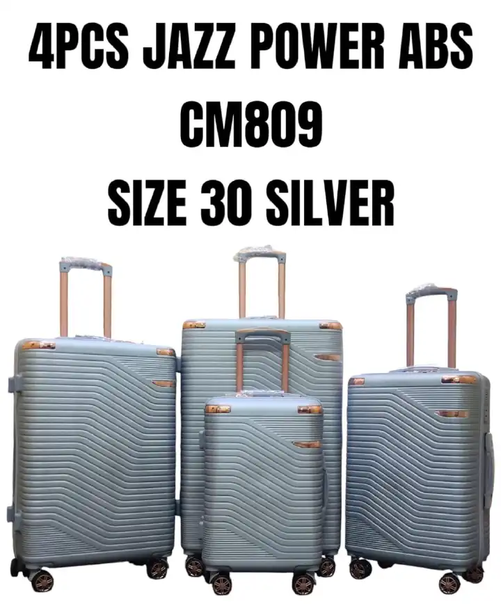4PCS Jazz Power ABS Luggage Set CM809 Size 30 OFFER Travel Bag, Lightweight Durable Hard Shell Suitcases with 360° Spinner Wheels, Telescopic Handles, Secure and Stylish for All Trips