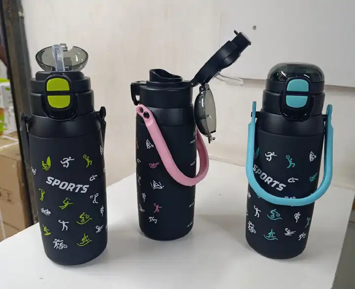 👌🔥 black sports water bottle, twin open top bottle, quality black water bottle with handle