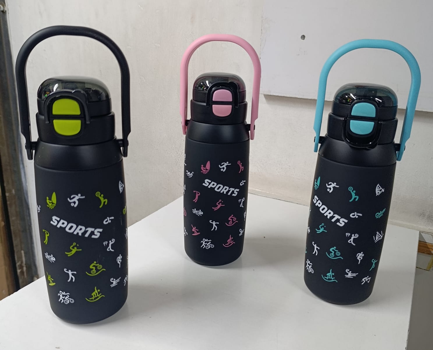 👌🔥 black sports water bottle, twin open top bottle, quality black water bottle with handle