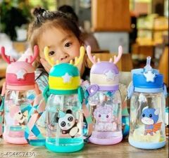 🔥😍Kids' water bottles ,Children's cute cartoon strap water bottles ,Plastic sipper bottles