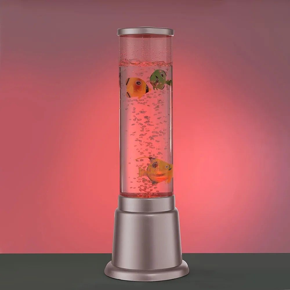 🔥🔥LED Water bubble Aquarium Column 38cm Bubble fish tank, tall water tower, artificial fish tank, electric aquarium, Colour Changing 5 Fish Lava Lamp Mini Decorative Column