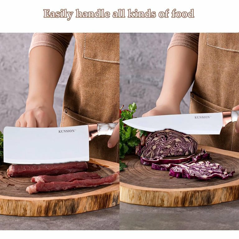 🔥Kitchen Knife 9pcs Acrylic Knife Holder Stainless Steel Slicing Knife Bread Knife Fruit Knife Chef Knife Kitchen Knife Set, modern kitchen knives, classic sets of knives