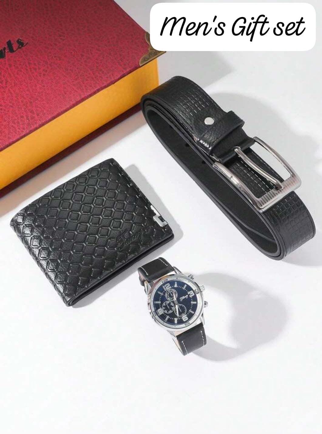 🔥🔥Mens/ fathers Day Gifts,graduation gifts,birthday gifts, anniversary gift,sons day giftetx , Mens Gift Set for Birthday Gifts includes: Artificial Leather  belt , watch and wallet.