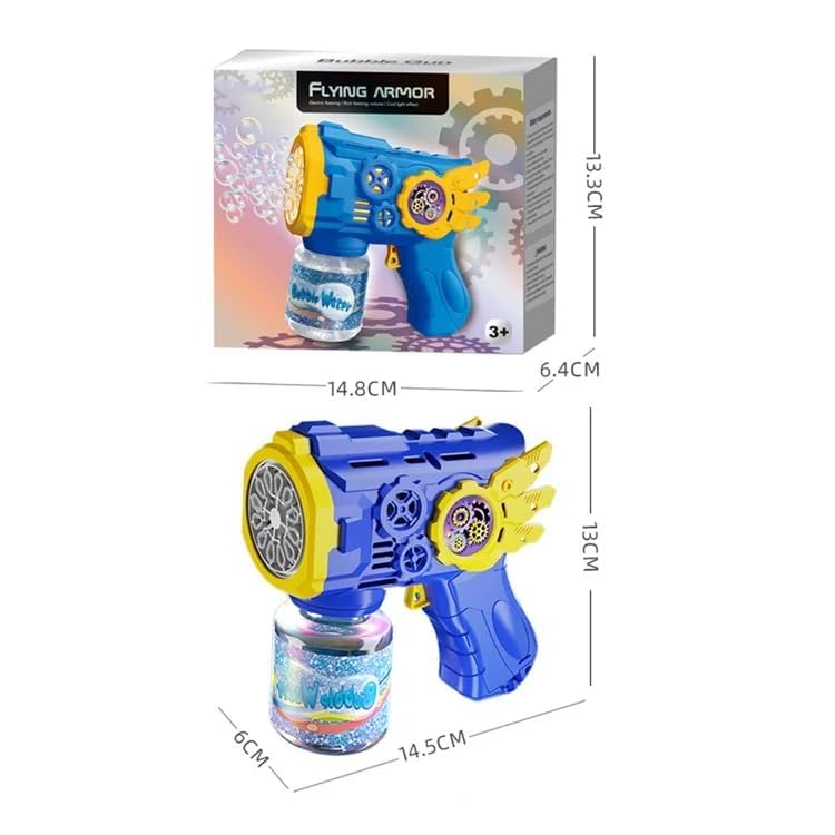 🔥🔥Automatic Bubble Gun Machine for Kids, Bubble Gun Toy for Kid with Light and Bubble Gun Liquid, Birthday Gift for Kids Toys