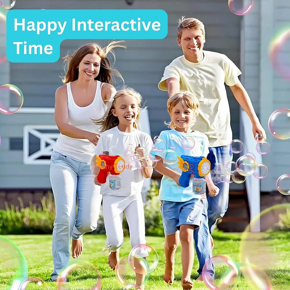 🔥🔥Automatic Bubble Gun Machine for Kids, Bubble Gun Toy for Kid with Light and Bubble Gun Liquid, Birthday Gift for Kids Toys