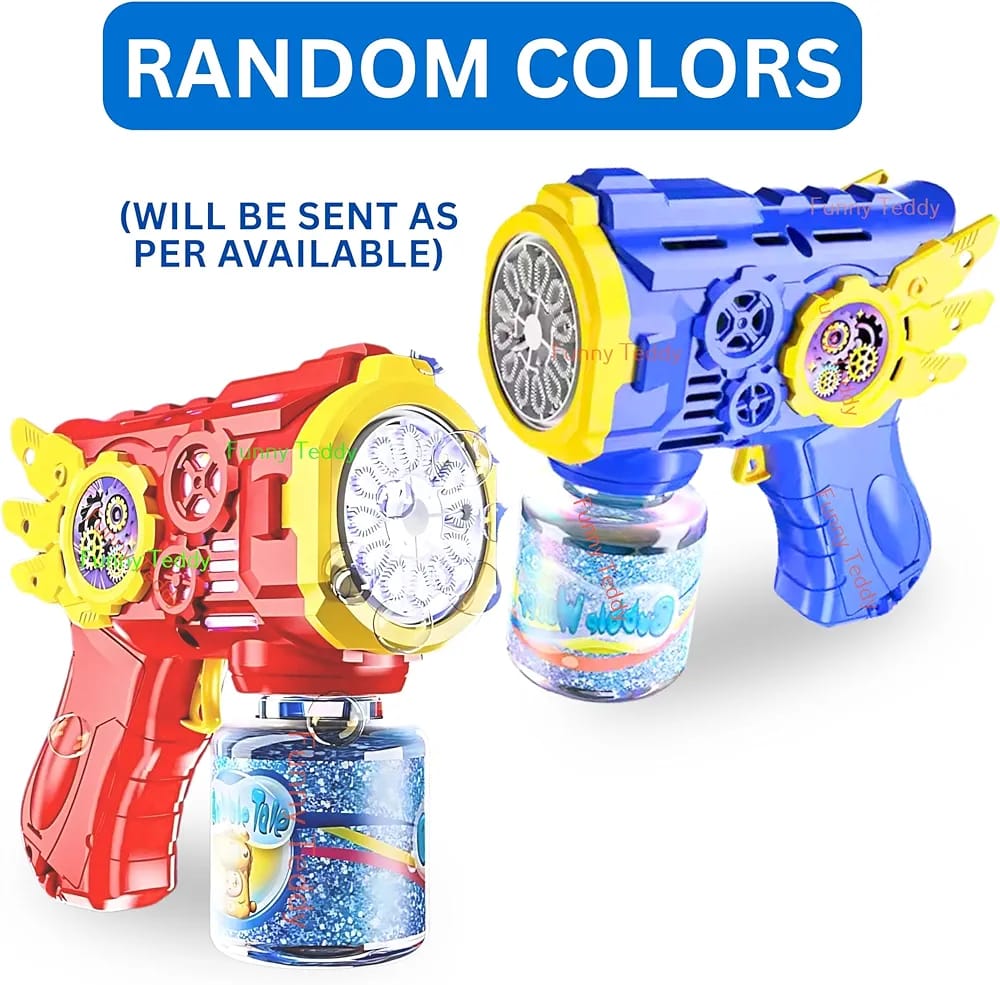 🔥🔥Automatic Bubble Gun Machine for Kids, Bubble Gun Toy for Kid with Light and Bubble Gun Liquid, Birthday Gift for Kids Toys