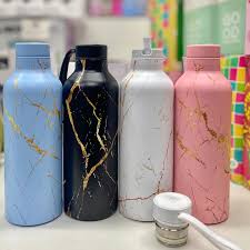 A premium double-wall SZM , marble water flask , portable water flask, classic water flask, colorful marble liquid flask