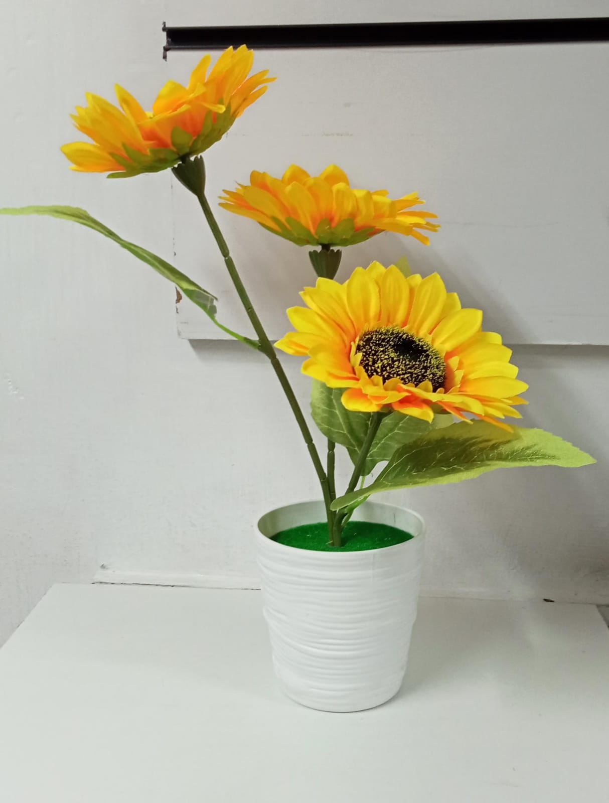 🔥Sunflower Artificial Flowers Pots, Table Centerpieces for Dining Room, Sunflower Decor, Summer Decor Yellow Fake Flower in Pots, for Home Bathroom Kitchen.