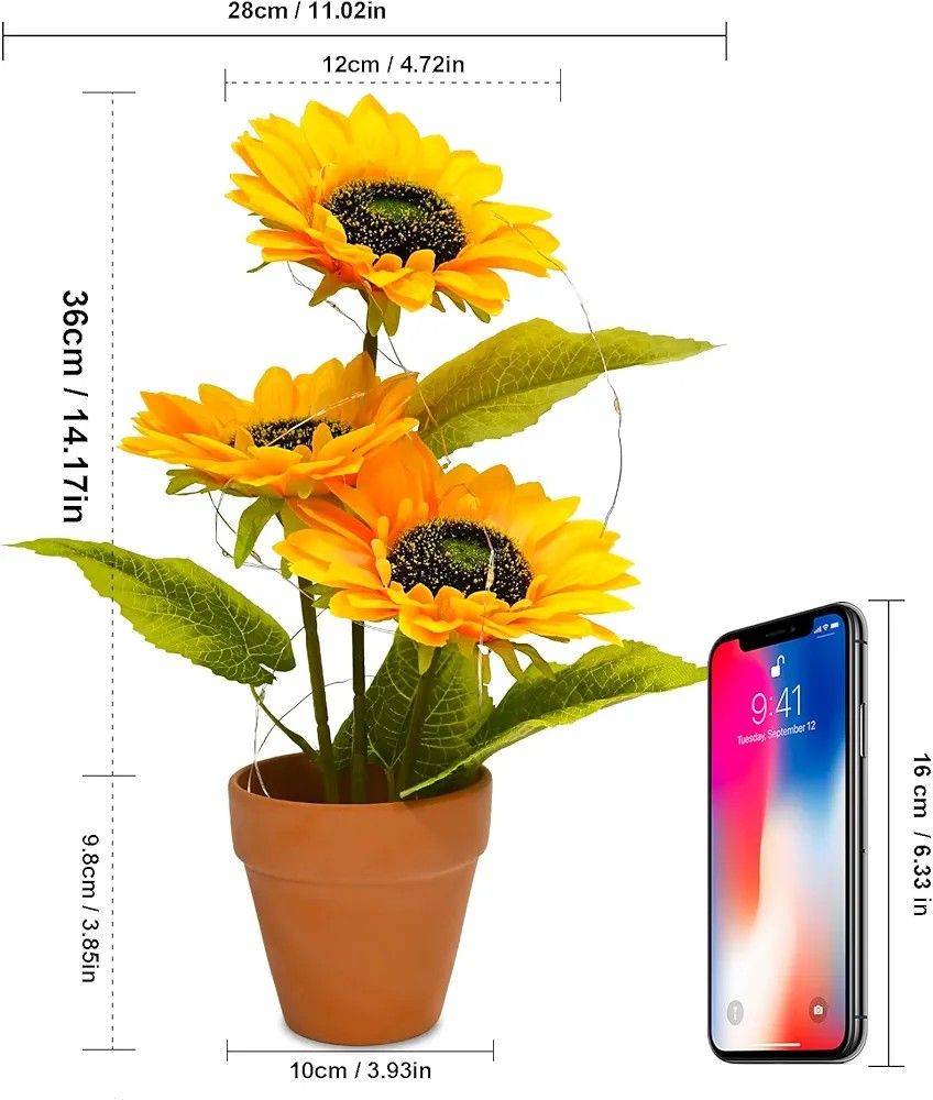 🔥Sunflower Artificial Flowers Pots, Table Centerpieces for Dining Room, Sunflower Decor, Summer Decor Yellow Fake Flower in Pots, for Home Bathroom Kitchen.