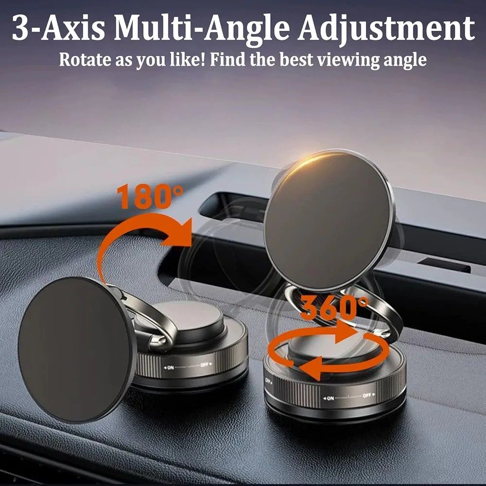 🔥Magnetic smart cell phone holder, 360 Degree Multi-Angle Rotation Car Desk Wall Vacuum, Adsorption wall car gym phone stand with hands free grip mount, Suction Foldable Phone Holder Hands-Free Stand