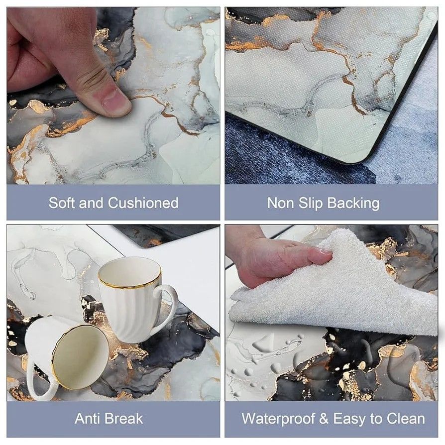 🔥🔥Cushioned Anti-Fatigue Kitchen Rug Mat ,Non Slip Waterproof , Heavy Duty Rubber Ergonomic Comfort Mat for Kitchen, Floor Home, Office, Sink, Laundry .