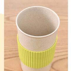 🔥Re-usable  Wheat Straw Travel Coffee Mugs Cup with Lid and Stir Easy to Go Portable Mug for Outdoor Camping Hiking Picnic