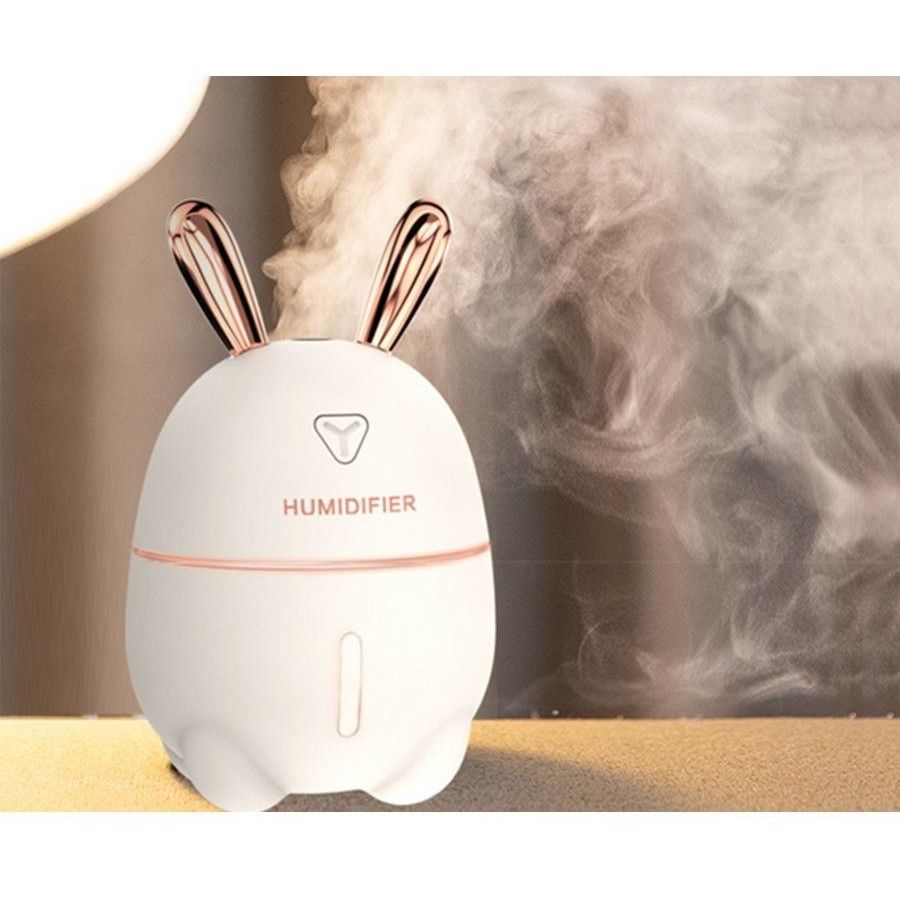 🔥🔥Cute Rabbit  Mini Air Humidifier, USB powered Aroma Essential Oil Diffuser with Colorful Night Light, for Car Air Purifier, Office, home air humidifier, desktop humidifier, bedroom air humidifie.