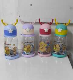 Cute Cartoon Horn Shape Sipper Bottle for Kids - Anti-Leak Design &  portable water bottle for Kids.
