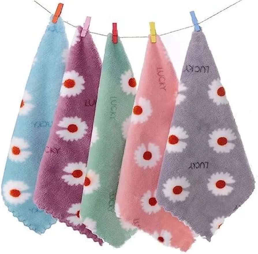 🔥🔥 Coral Fleece Square Soft Absorbent cloth, Wipe Hand Towel, kids wash cloth, Household Small Square Kitchen Cleaning Cloth, kitchen towel, cleaning cloth Rag Random Color
