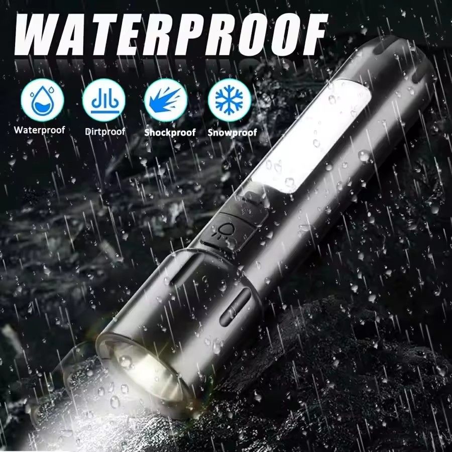 🔥🔥Mini EDC Flashlights USB Rechargeable Torch with 4 Modes Outdoor Flashlight Camping Searchlight COB Emergency Floodlight Flash
