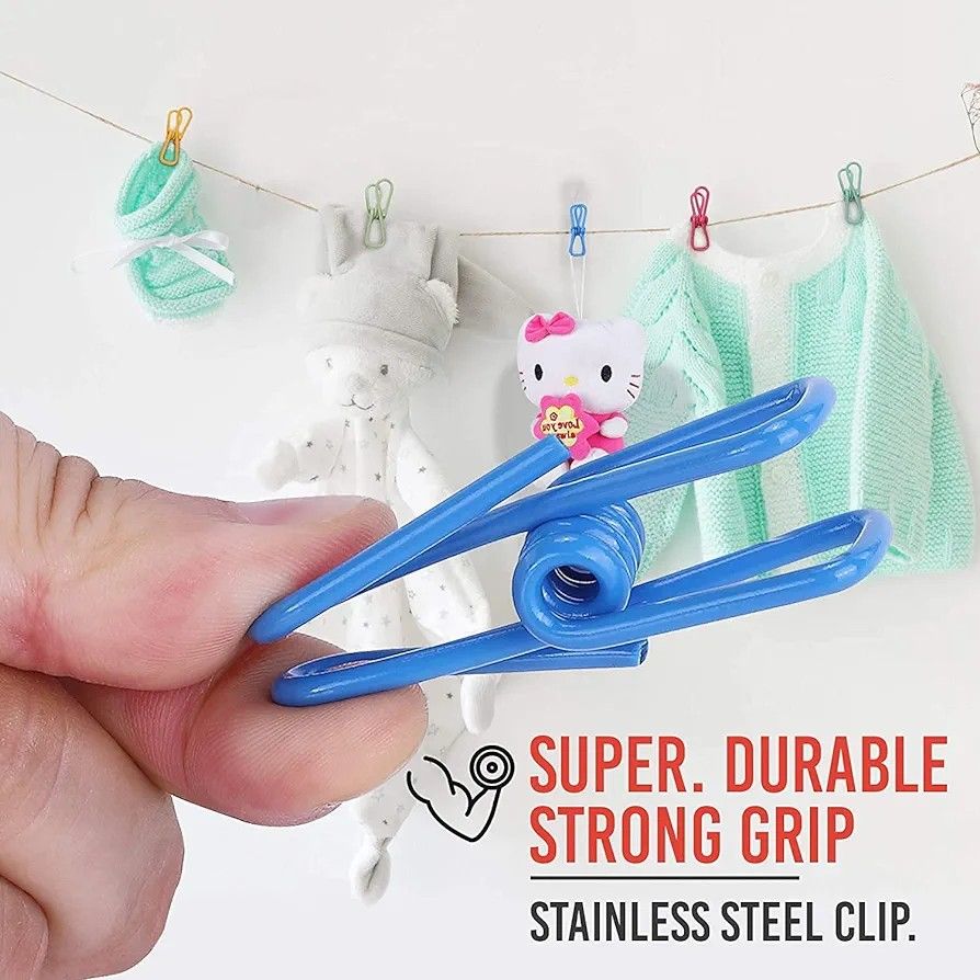 *Assorted Chip Bag set of 10pcs Clips/pegs Utility, 2 Inch rubber Coated pegs/clips Color Sealer for Sealing Food, hanging clothes - Paper Holder, Clothesline Pegs/Clip for Laundry Hanging.