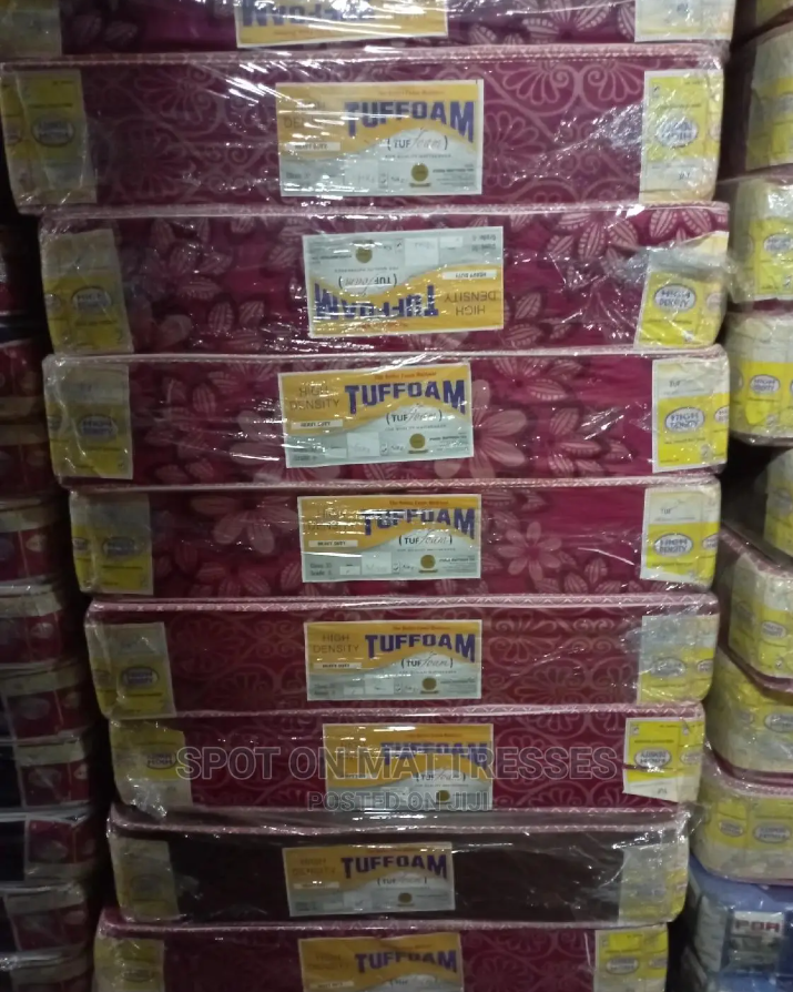 3.5 by 6 [ 6-Inch ]TUFFOAM Heavy-Duty Foam Mattress, High-Density Support, Breathable and Hypoallergenic, Durable Construction, Comfortable Sleep Surface, Ideal for Home or Hotel Use