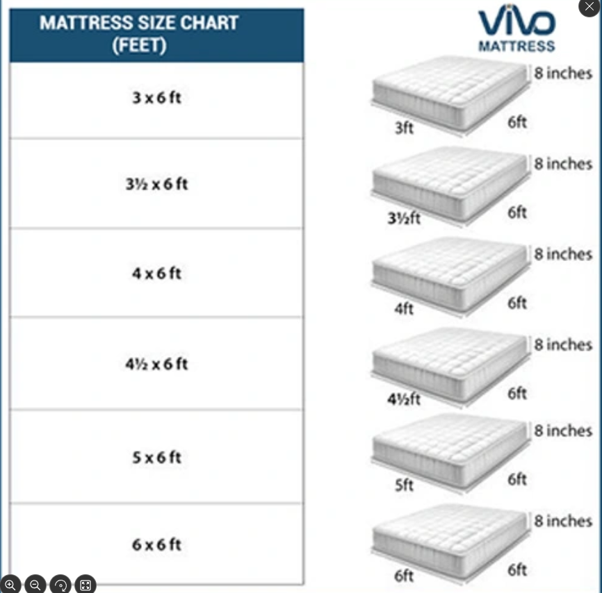 FREE 2 Pillows 4 by 6 (6-Inch) VIVO Super High-Density Quilted Mattress, Black with Floral Design, Soft and Durable Foam, Comfortable and Healthy Sleep Support, Does Not Include Bed