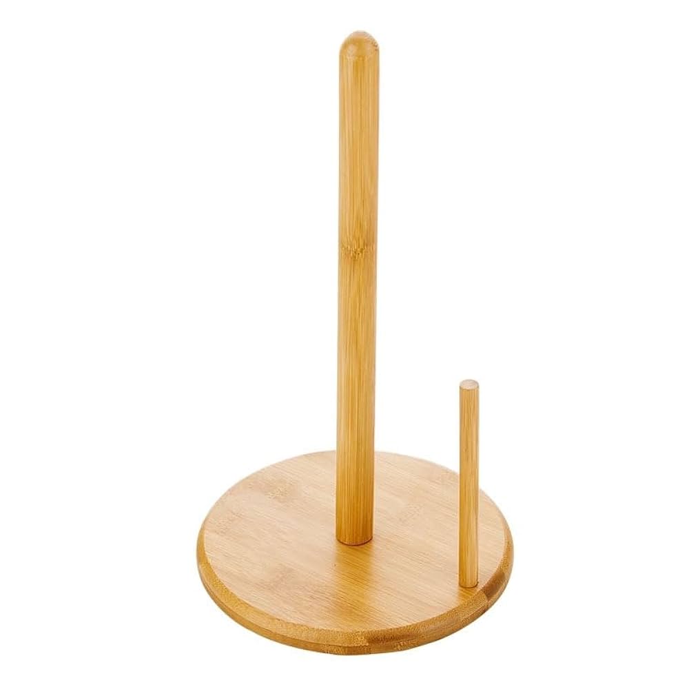 Wooden Kitchen Paper Towel Holder Stand Tissue Roll Dispenser for Countertop and Dining Table