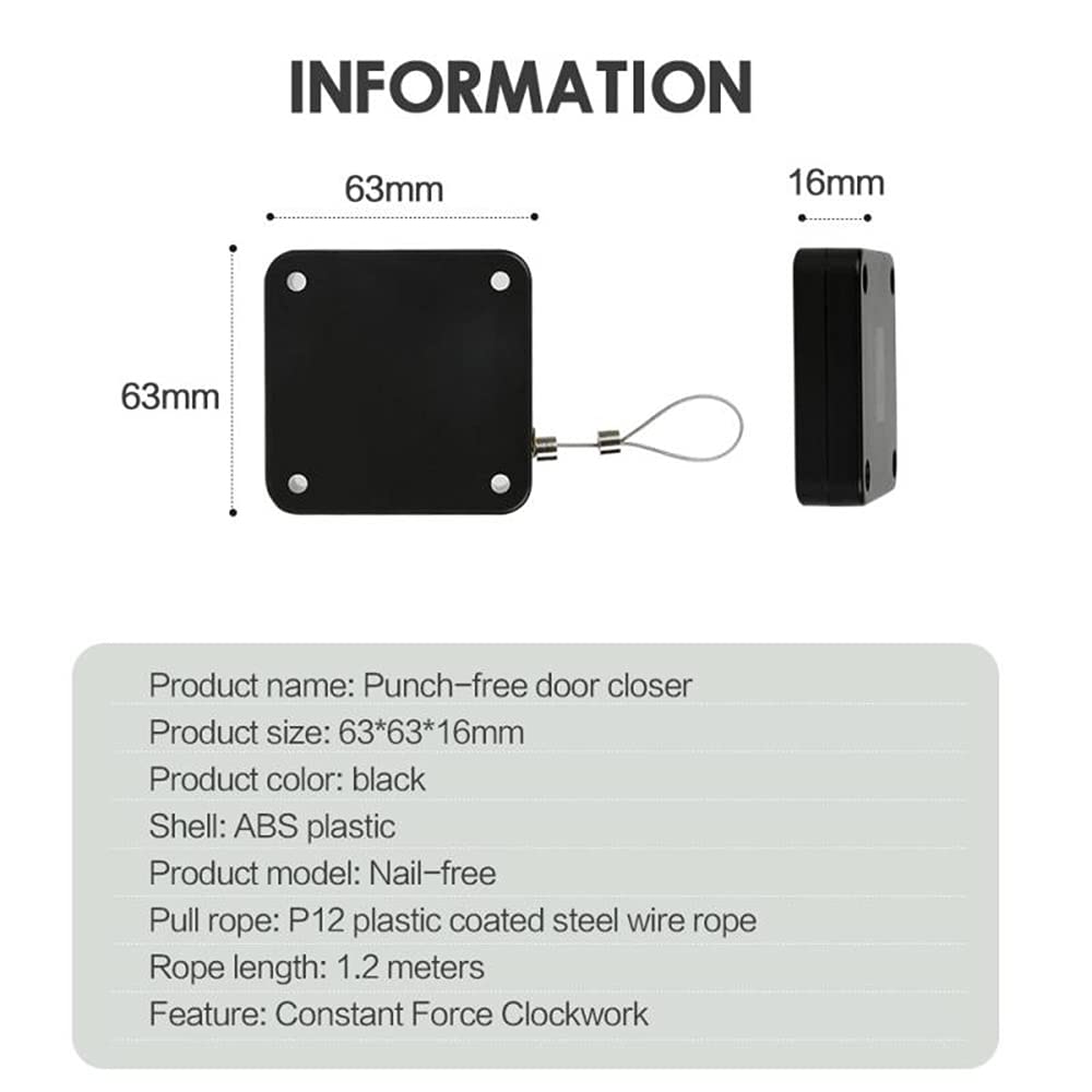 135cm Steel Rope Automatic Door Closer | Self-Closing Heavy-Duty Door Closer for Home, Office & Shops