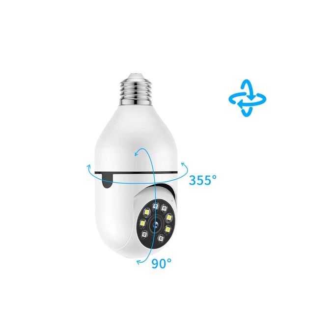 360° PANORAMIC PTZ BULB CCTV SECURITY SMART WIFI CAMERA