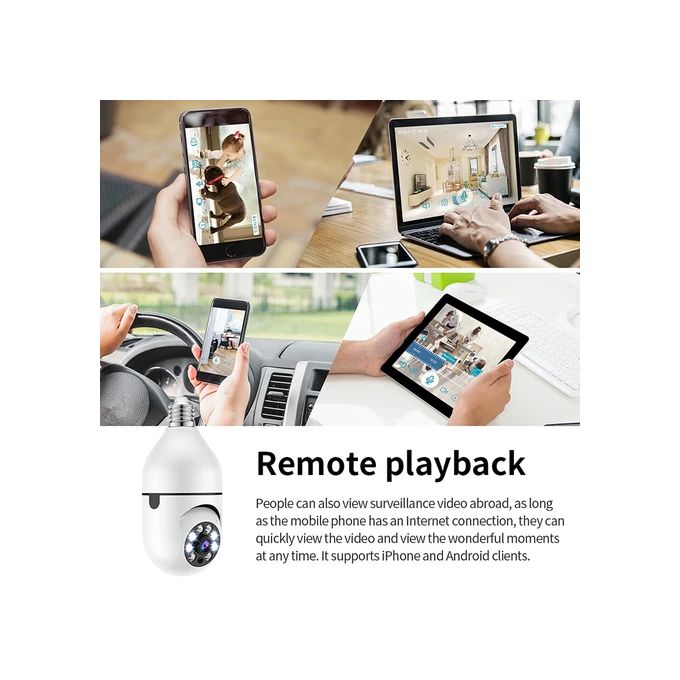 360° PANORAMIC PTZ BULB CCTV SECURITY SMART WIFI CAMERA