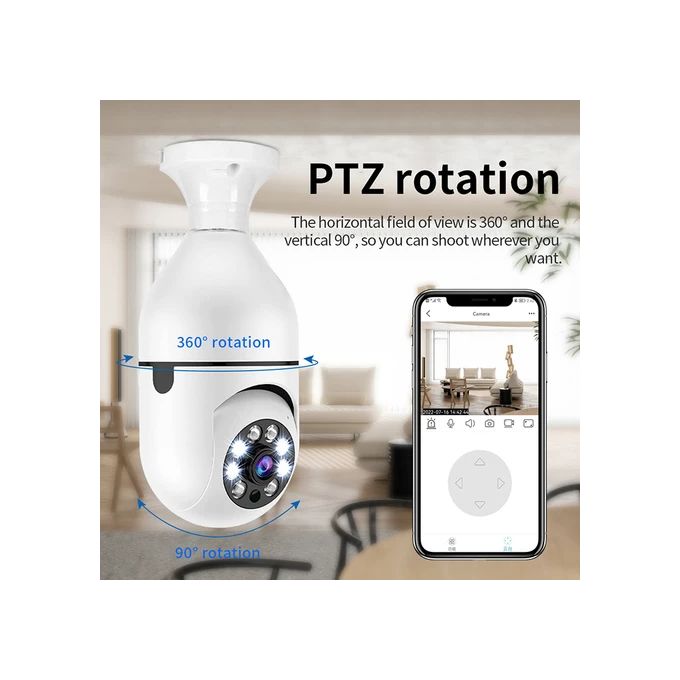 360° PANORAMIC PTZ BULB CCTV SECURITY SMART WIFI CAMERA