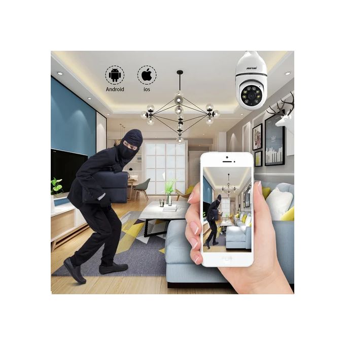 360° PANORAMIC PTZ BULB CCTV SECURITY SMART WIFI CAMERA
