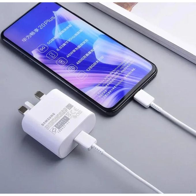 Samsung 25Watts Super Fast Charger, Adapter,and charger With Type C Output For Galaxy A06,A06S,A16, A26,A36,A56, A05, A05s, A14, A15, A23, A24, A25, A33, A34, A35, A53, A54, A55, A74 And All S Series