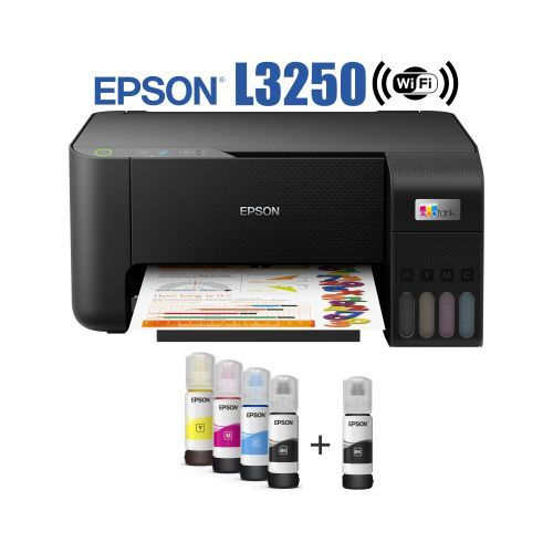 New Generation Brand New Epson L3250 EcoTank Office Printer Black + Free Ream Paper + 32GB USB Drive | Wireless All-in-One | Print Scan Copy | Portable Easy Install Printer | Budget 2025 Bundle Kenya