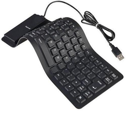 Wired Flexible USB Keyboard Soft Roll Up Silicone Waterproof Keyboard Portable Slim Flexible USB Keyboard for Laptop Desktop PC Windows Mac Linux Office Home Travel Durable Spill Resistant Keyboard Ke