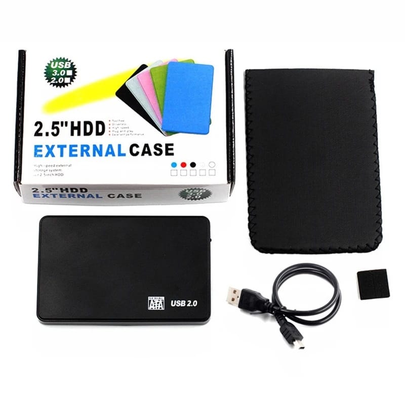 Original 2.5 Inch HDD External CASE USB 3.0 High Speed Hard Drive Enclosure Portable Tool Free Durable Design Compatible with SATA SSD HDD Laptop Desktop