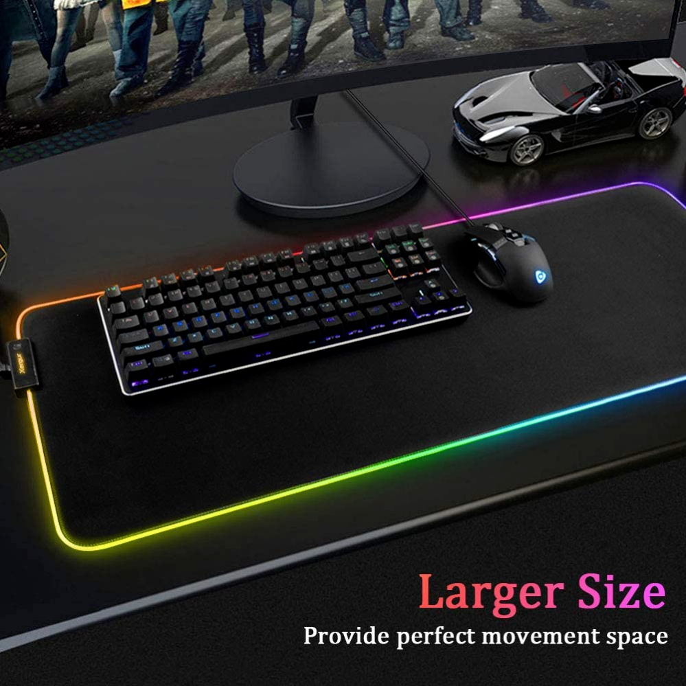 Brand New RGB Game Lighting Thickened Mouse Pad | New 2026 Gaming Desk Mat, Large Size, Anti-Slip, Budget, Cheap Price, Durable & Colorful Light Effects
