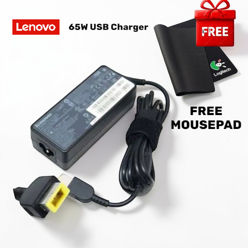 (FREE MOUSEPAD!!) 65W Lenovo Laptop USB Pin Charger Adapter 19.5V 3.33A Slim for Lenovo ThinkPad X1 X260 X270 X280 T440 T450 T460 T470 T480 E440 E450 E460 E470 E480 L440 L450 L460 L470 Yoga