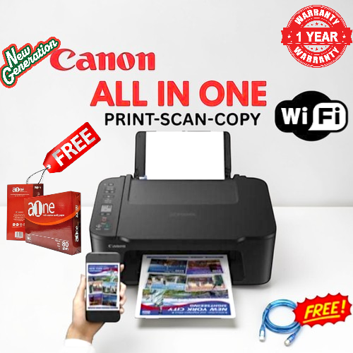New Model Canon PIXMA TS3640 Wireless All-in-One Printer + FREE Ream Paper + FREE Printer Cable | Home Printer with Wi-Fi | Print, Copy, Scan | High-Speed, Easy Setup, Budget Best Printer in Kenya