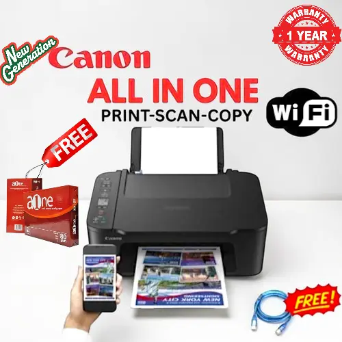 New Model Canon PIXMA TS3640 Wireless All-in-One Printer + FREE Ream Paper + FREE Printer Cable | Home Printer with Wi-Fi | Print, Copy, Scan | High-Speed, Easy Setup, Budget Best Printer in Kenya