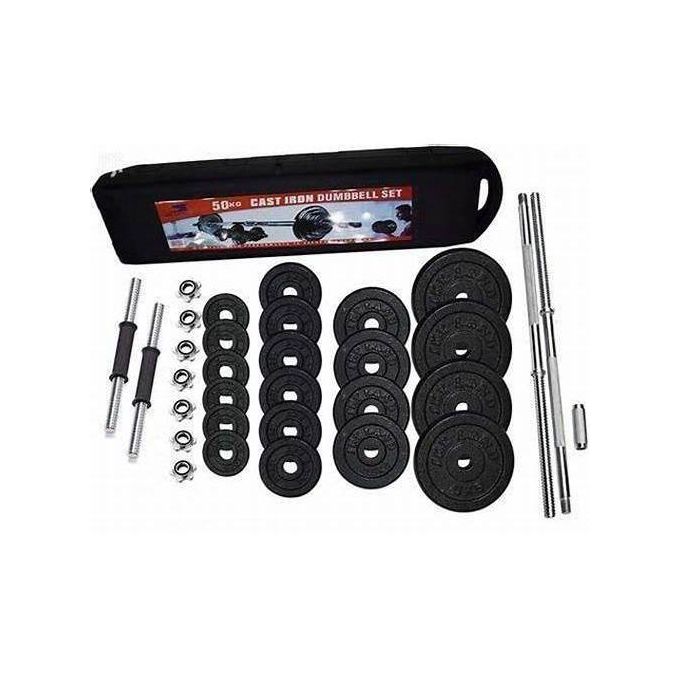 50kg Adjustable Chromed Cast Iron york Barbell Dumbbell Weight Set With A Case