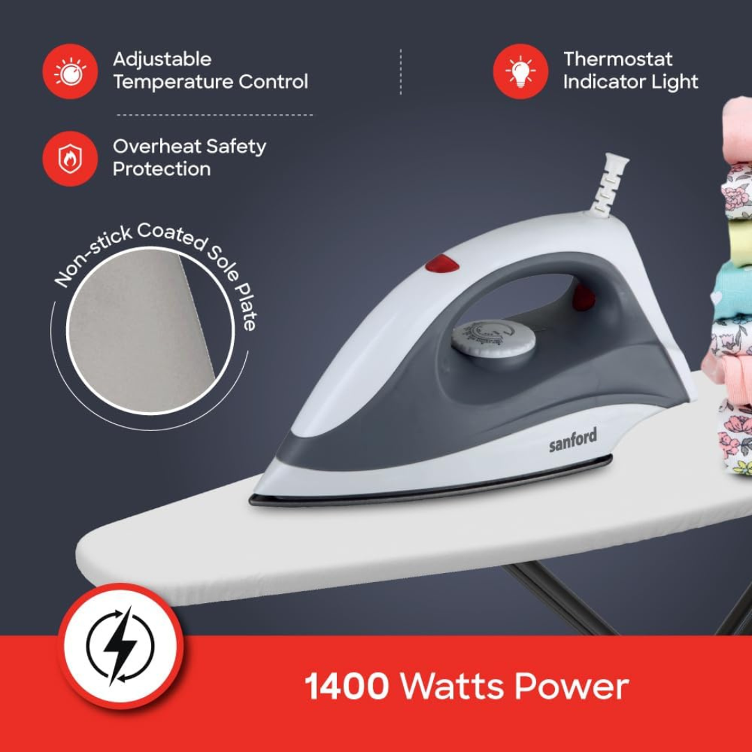 Sanford Fast Heating  Dry Iron Box 1400w SF29DI( 2YR WRTY)
