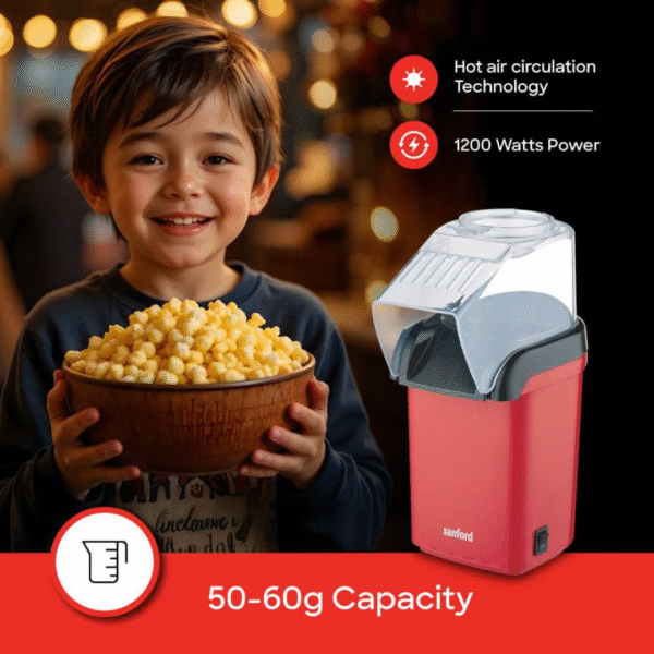 Sanford Electrical Hot Air Popcorn Maker SF1377PM (2 YR WRTY)