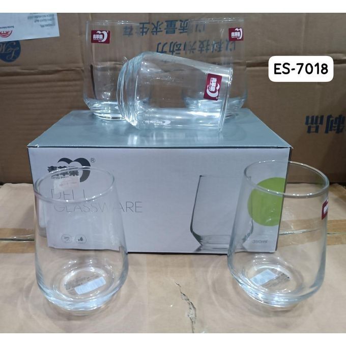 6pcs Blowing Tumbler Glass Set – 410ml each, made from premium clear glass. Durable, elegant, and perfect for water, juice, whisky, or cocktails. Ideal for home or bar use.