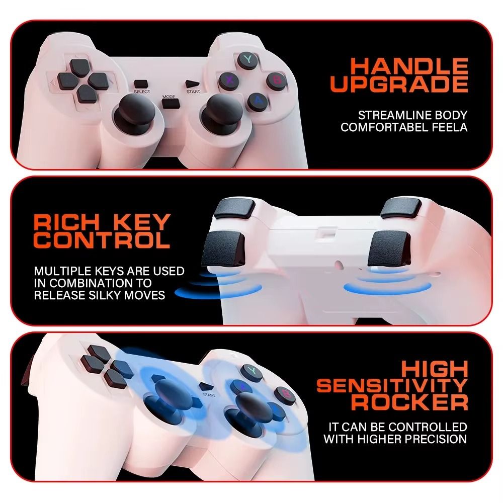 3D Game Projector Retro Video Game Console Wireless Controller 4K ULTRA HD plug and play Android11