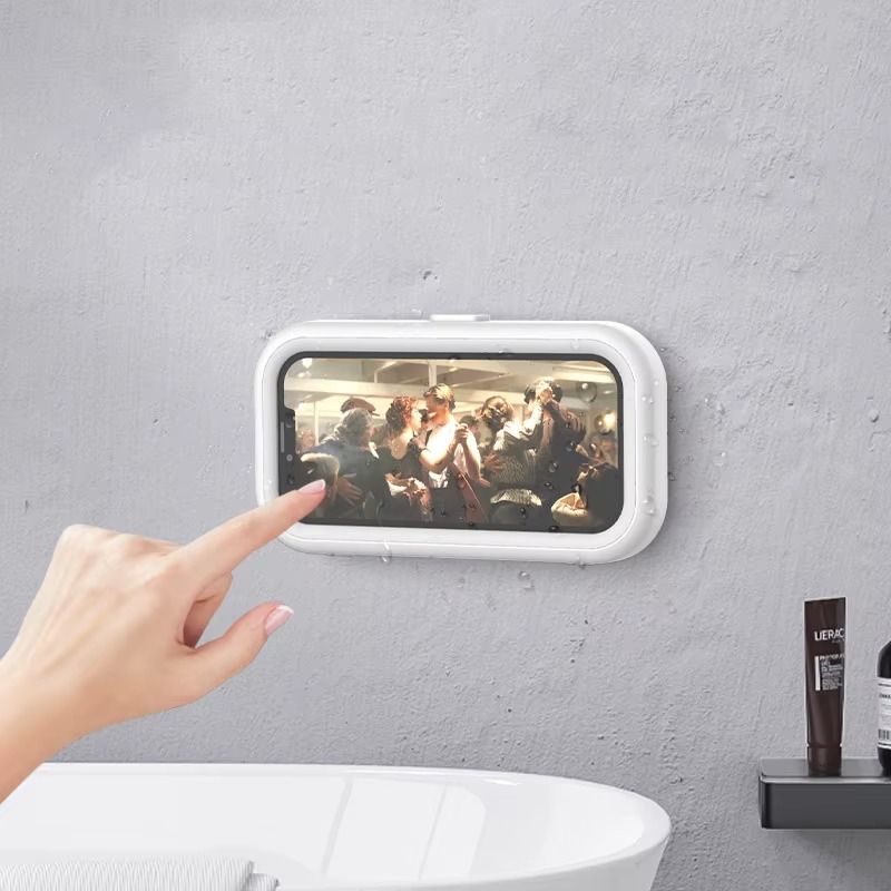 Waterproof Bathroom Wall-mounted Mobile Phone Box Protective Cover Touch Screen Mobile Phone Holder