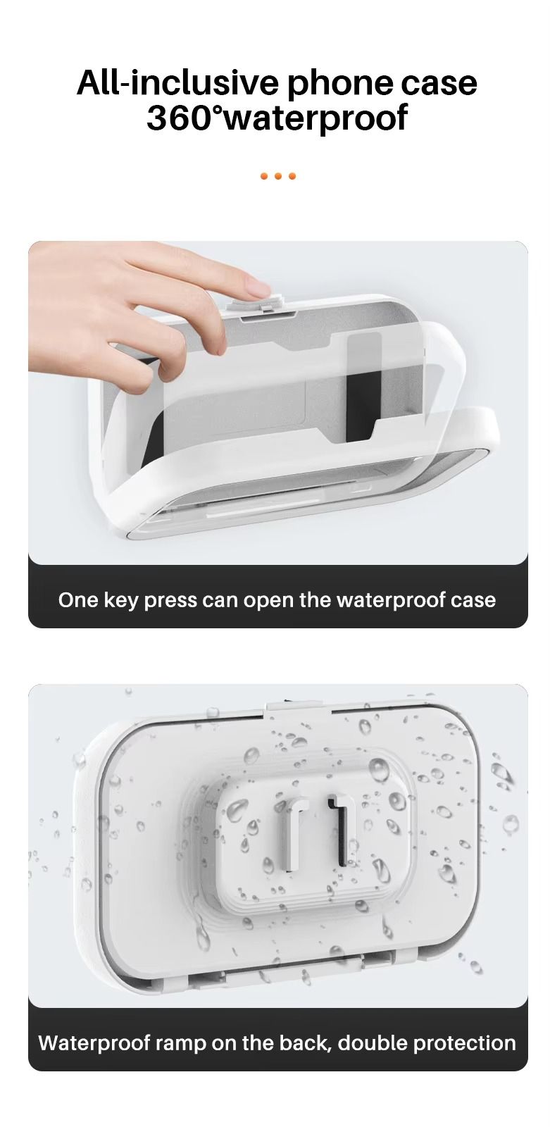 Waterproof Bathroom Wall-mounted Mobile Phone Box Protective Cover Touch Screen Mobile Phone Holder