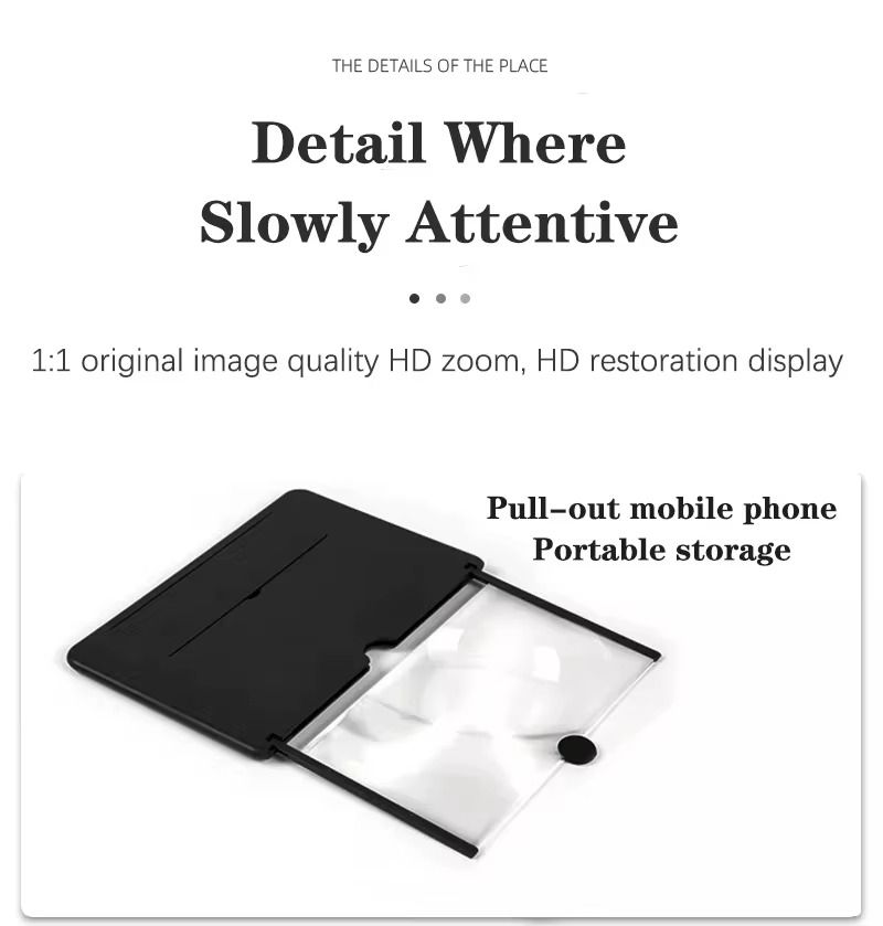 Screen Magnifier for Smartphone, 3D Mobile Phone Video Amplifier, Portable Enlarged Screen , Movies, Cartoons