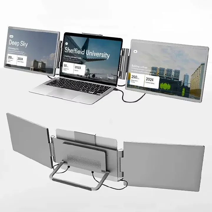 PORTABLE TRIPLE LAPTOP SCREEN EXTENDER 14 INCH